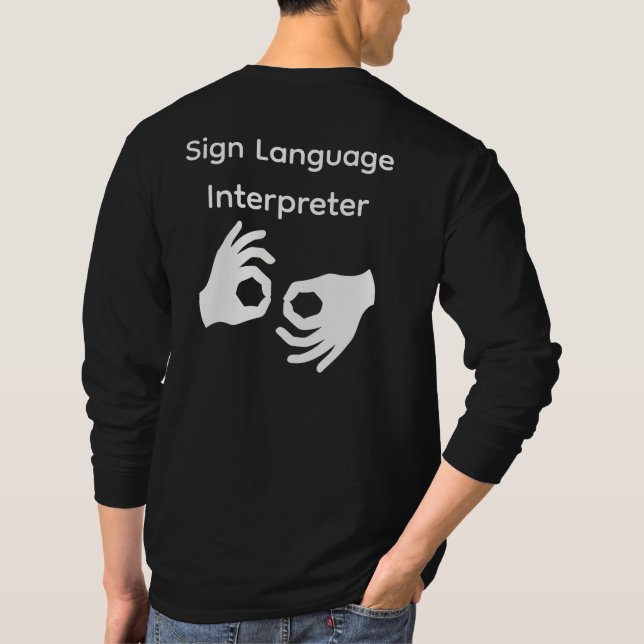 Gebärdensprachdolmetscher Langarm T-Shirt (Rückseite)