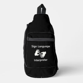 Gebärdensprachdolmetscher Schlinge Tasche Schwarz