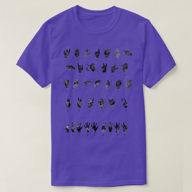 Gebärdensprache Alphabet 10 T-Shirt (Design vorne)