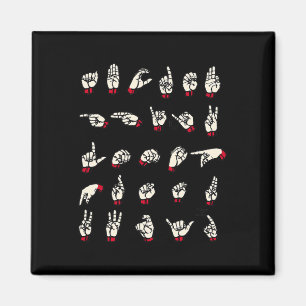 Gebärdensprache - Alphabet A bis Z ASL Gehörlosigk Magnet