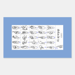 GEBÄRDENSPRACHE-ALPHABET-Aufkleber Rechteckiger Aufkleber