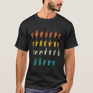 Gebärdensprache Alphabet Deaf und Deaf Mute Gesche T-Shirt