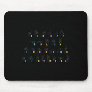 Gebärdensprache Alphabet Design Taube Bewusstsein Mousepad