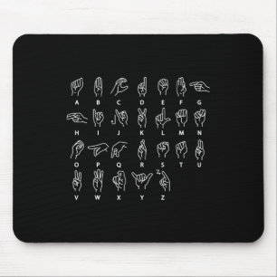 Gebärdensprache Alphabet Taub Stumm Asl Gehörlosig Mousepad