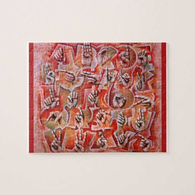 Gebärdensprache-Alphabetpuzzlespiel Puzzle (Horizontal)