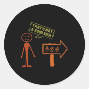 Gebärdensprache ASL American Hand Talking Awarenes Runder Aufkleber