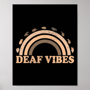 Gebärdensprache Asl Hand Gesture Deaf Vibes Awaren Poster
