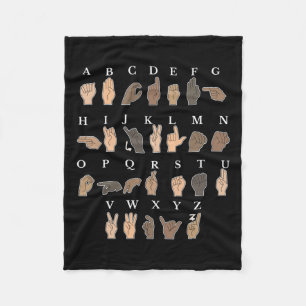 Gebärdensprache Asl Hand Gesture Taube Bewusstsein Fleecedecke