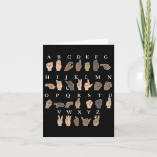 Gebärdensprache Asl Hand Gesture Taube Bewusstsein Karte
