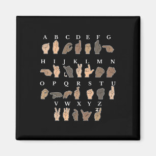 Gebärdensprache Asl Hand Gesture Taube Bewusstsein Magnet