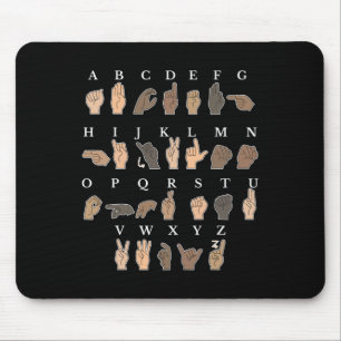 Gebärdensprache Asl Hand Gesture Taube Bewusstsein Mousepad