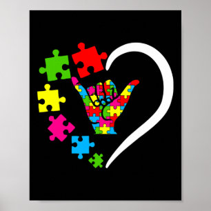 Gebärdensprache Asl Liebe Autismus-Bewusstseins-Ta Poster