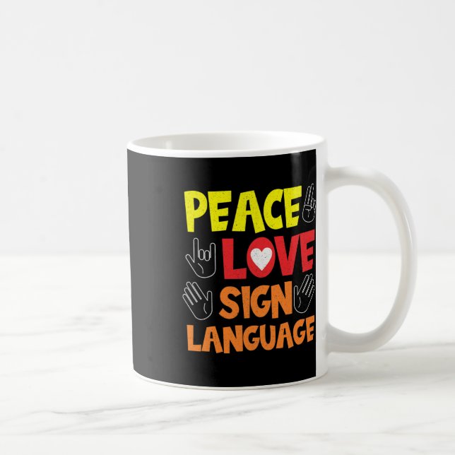 Gebärdensprache Handdolmetscher als tiefes Bewusst Kaffeetasse (Rechts)
