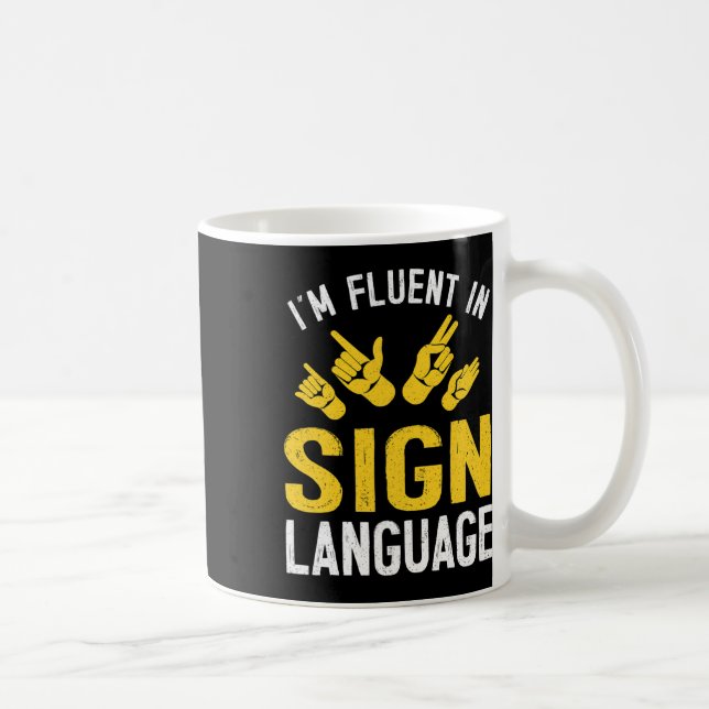 Gebärdensprache Handdolmetscher als tiefes Bewusst Kaffeetasse (Rechts)