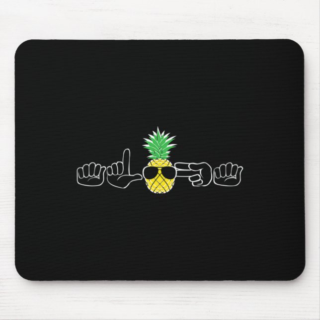 Gebärdensprache Kleidung Beach Deaf Unterschrift B Mousepad (Vorne)