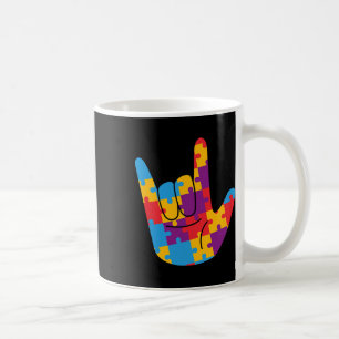 Gebärdensprache Liebe ASL Autismus-Bewusstsein Unt Kaffeetasse