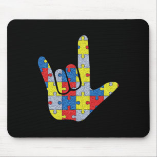 Gebärdensprache Liebe ASL Autismus-Bewusstsein Unt Mousepad