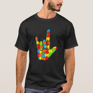 Gebärdensprache Liebe ASL Autismus-Bewusstsein Unt T-Shirt