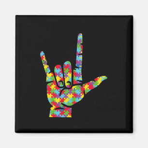 Gebärdensprache Liebe ASL Hand Autismus-Bewusstsei Magnet