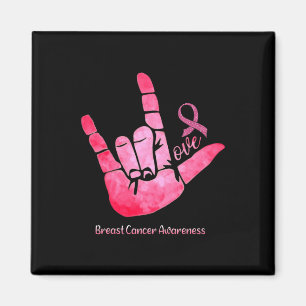 Gebärdensprache Liebe Brustkrebs-Bewusstsein Rosa Magnet