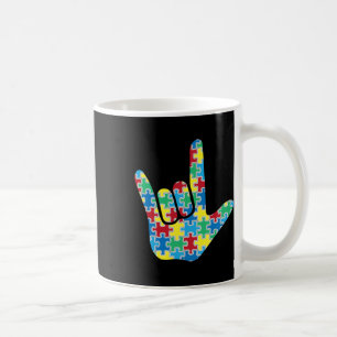 Gebärdensprache Liebe Zeichen Autismus-Bewusstsein Kaffeetasse