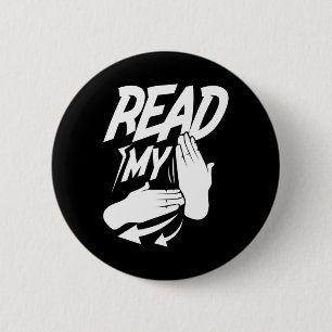 Gebärdensprache Lies Meine Hand Gehörlos Amerikani Button