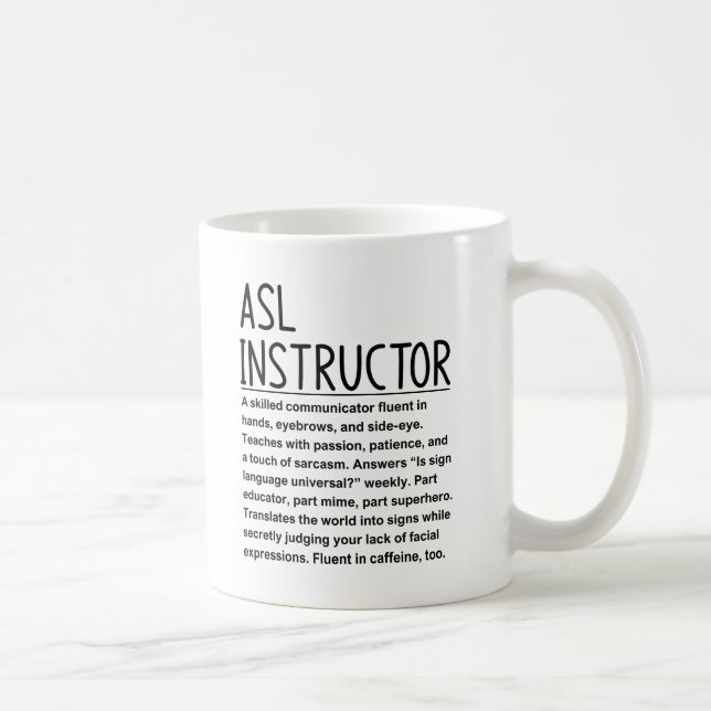 Gebärdensprachlehrer Kaffeetasse (Rechts)