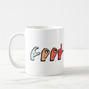 Gebärdensprachwort ASL - Gehörlosenkultur Kaffeetasse