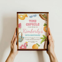 Gebärdensschild am Strand, Party Zeitschrift Pool