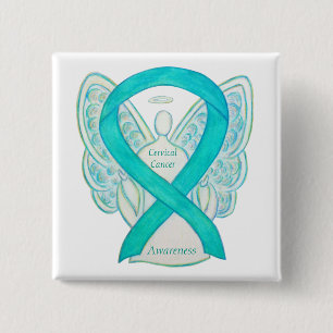 Gebärmutterhalskrebs Aquamarines Sensibilisierungs Button