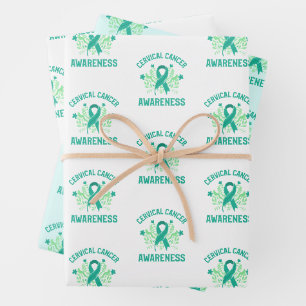 Gebärmutterhalskrebs-Bewusstsein Blumenkohl Aquama Geschenkpapier Set