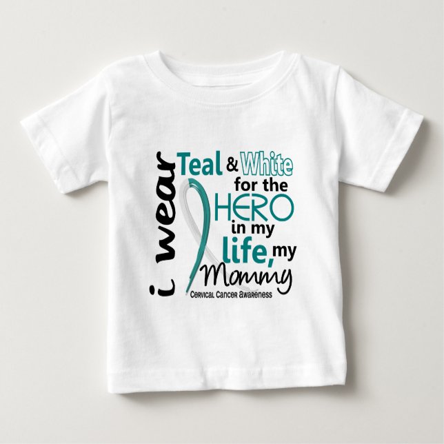Gebärmutterkrebs für meinen Held meine Mama 2 Baby T-shirt (Vorderseite)