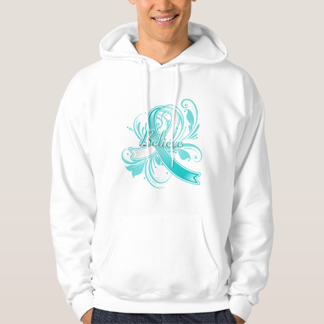 Gebärmutterkrebs glauben blühen Band Hoodie (Vorderseite)
