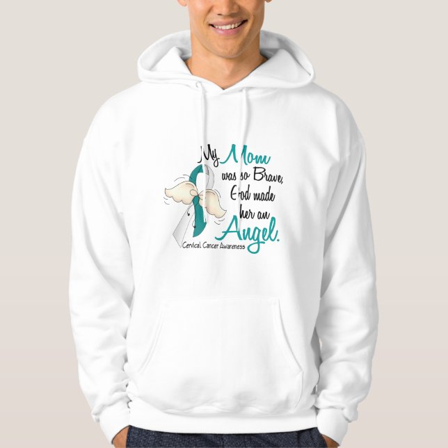 Gebärmutterkrebs-Mama des Engels-2 Hoodie (Vorderseite)