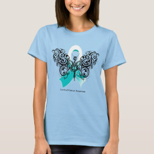 Gebärmutterkrebs-Stammes- Schmetterlings-Band T-Shirt