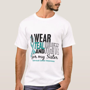 GEBÄRMUTTERkrebs trage ich aquamarines u. Weiß für T-Shirt