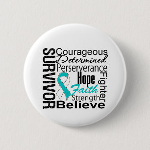 Gebärmutterkrebs-Überlebend-Collage Button