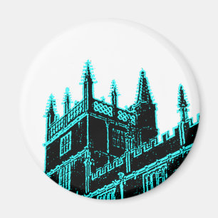Gebäude 1986 Oxfords England windt sich cyan-blau Magnet