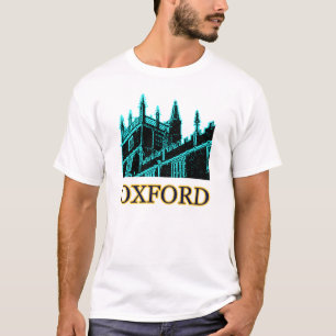 Gebäude 1986 Oxfords England windt sich cyan-blau T-Shirt