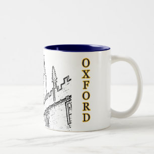 Gebäude 1986 Oxfords England windt sich Weiß Zweifarbige Tasse