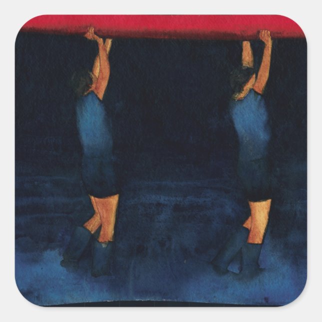 Gebäude 2010 quadratischer aufkleber (Vorderseite)