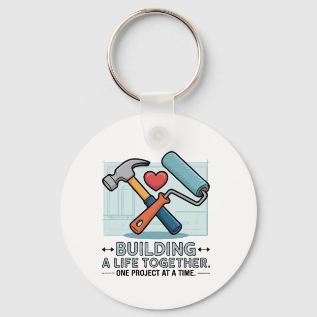 Gebäude a Life Together | Niedliches DIY-Paar & Zu Schlüsselanhänger (Rückseite)