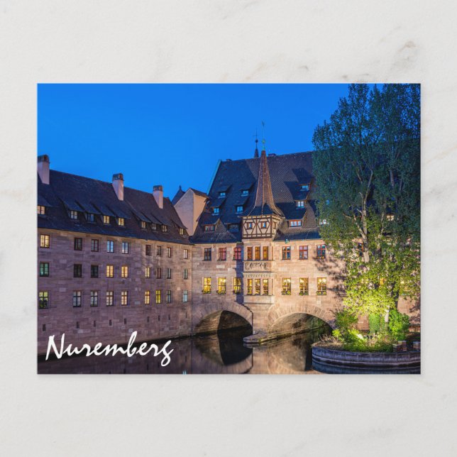 Gebäude an der Wasserfront in Nürnberg Postkarte (Vorderseite)