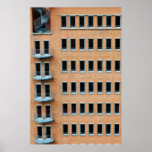 Gebäude aus braunem Backstein Poster