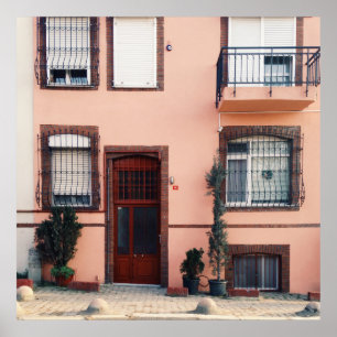 Gebäude AUS ROT UND PINK Poster