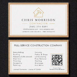 Gebäude Bau Weißes Gold Holz QR Code Visitenkarte