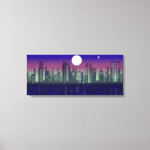 Gebäude beleuchten nachts leinwanddruck