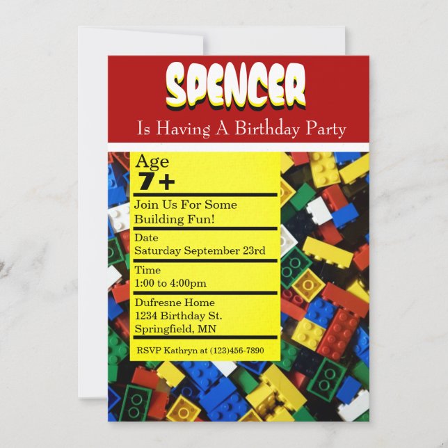Gebäude Birthday Party Einladung (Vorderseite)
