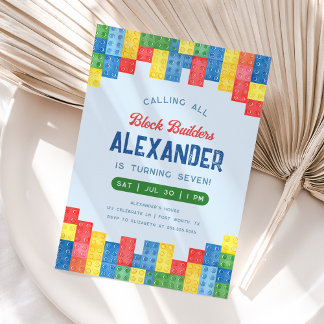 Gebäude Block Boy Geburtstagsparty Einladung
