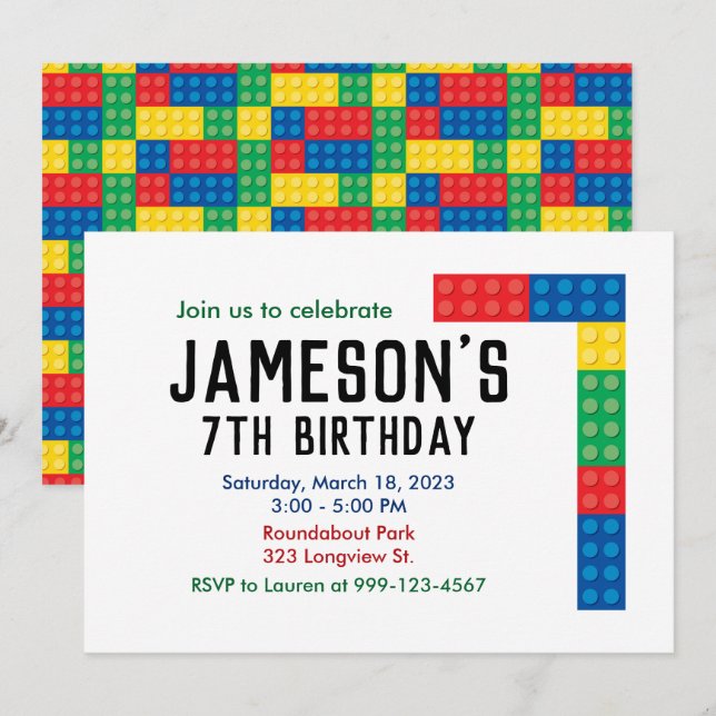 Gebäude Block-Party Einladung für das 7. Party (Vorne/Hinten)